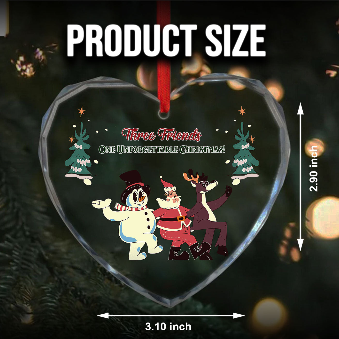 Three Friends | One Unforgettable Christmas Festive | Glass Ornament